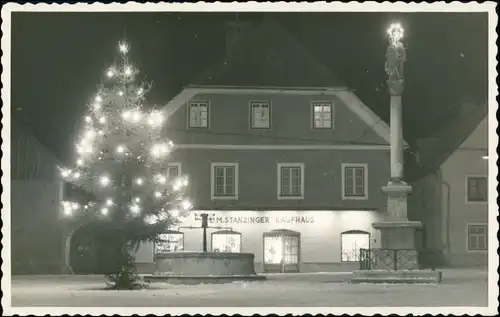 Ansichtskarte Mautern in Steiermark Weihnachten, Baum Markt 1956
