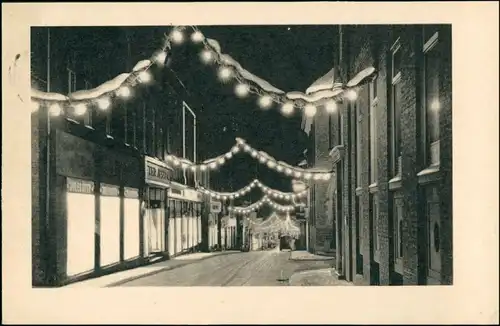 Postcard Apenrade Aabenraa Åbenrå geschmückte Straße 1951