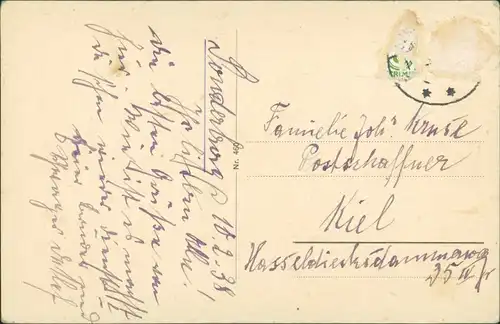 Postcard Sonderburg Sønderborg Straßenpartie 1938