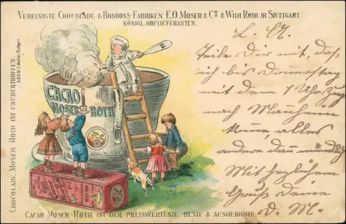 Ansichtskarte Stuttgart Künstlerkarte: Cacao Moser Roth 1899