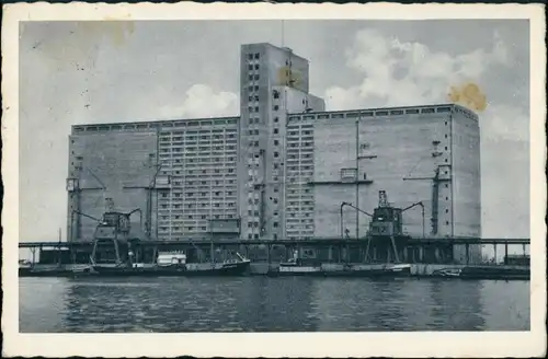 Postcard Stettin Szczecin Der neue Getreidespeicher - Kran 1941