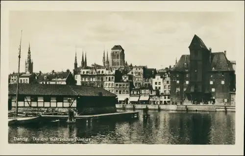 Postcard Danzig Gdańsk/Gduńsk Krantor/Krahntor, Anlagen 1930