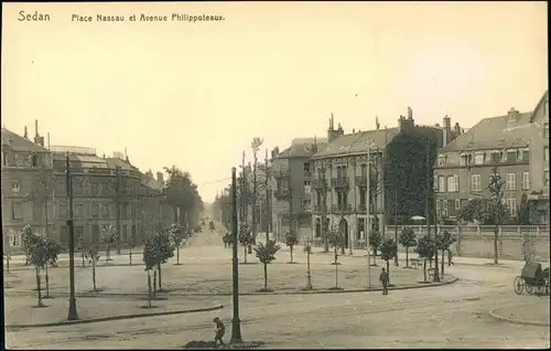 CPA Sedan Sedan Place Nassau et Avenue Philippoteaux 1914