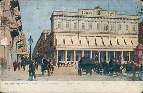 Alexandrien الإسكندرية‎, al-Iskandariyya Platz und Börse - belebt 1913