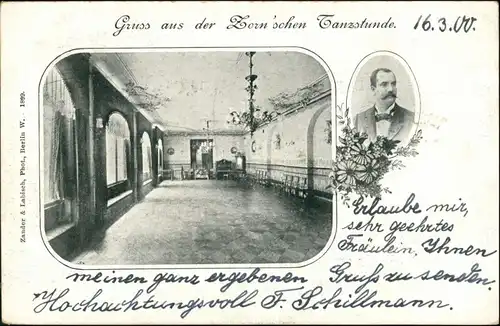 Ansichtskarte Berlin Tanzsaal - Zornsche Tanzschule 1899