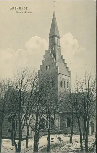 Postcard Apenrade Aabenraa Åbenrå Partie an der Kirche 1911