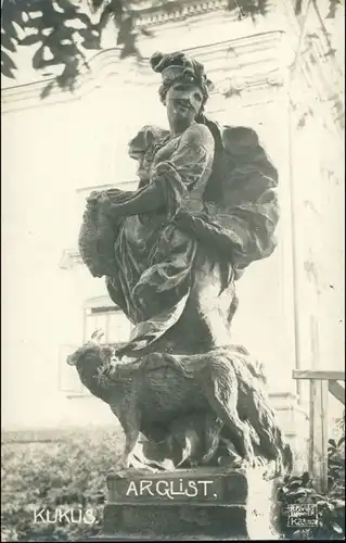 Postcard Kukus Kuks Schloß Statue Arglist Trutnov  Trautenau  1925