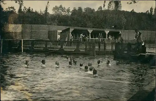 Foto  Soldaten beim baden WK1 Frankreich Francaise 1915 Privatfoto