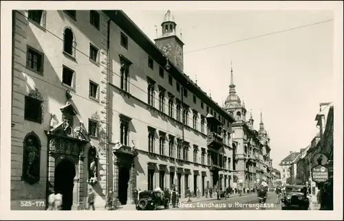 Ansichtskarte Graz Herrengasse - Geschäfte 1954