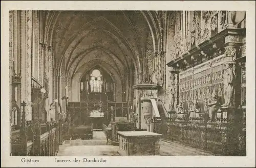 Ansichtskarte Güstrow Dom - Inneres 1918
