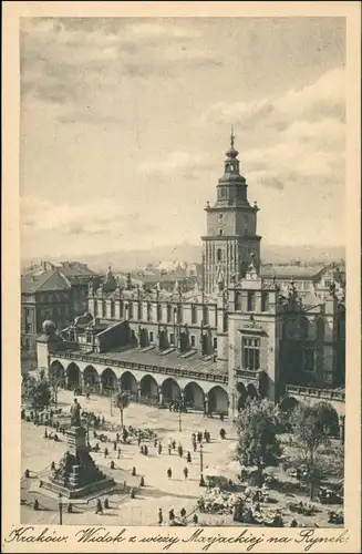 Postcard Krakau Kraków Tuchhallen (Sukiennice) - Stadt 1940
