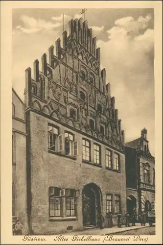 Ansichtskarte Güstrow Altes Giebelhaus Brauerei Derz 1915