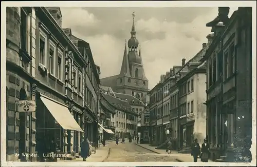 Ansichtskarte Sankt Wendel St. Wendel Luisenstraße - Drogerie 1930