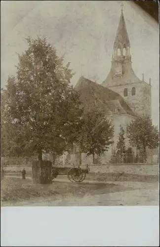 Foto Döbeln Partie an der Kirche Fuhrwerk 1908 Privatfoto