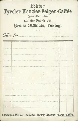 Ansichtskarte  Reklame & Werbung Tyroler Feigen Caffee Pasing 2 1912