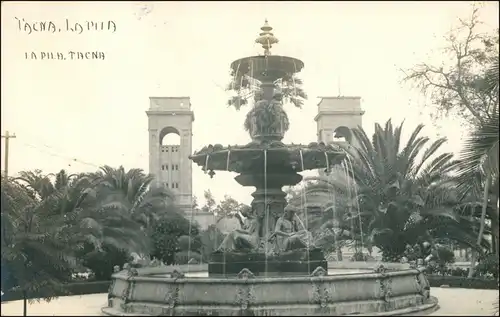 Postcard Tacna Platz - Springbrunnen Peru South America 1922