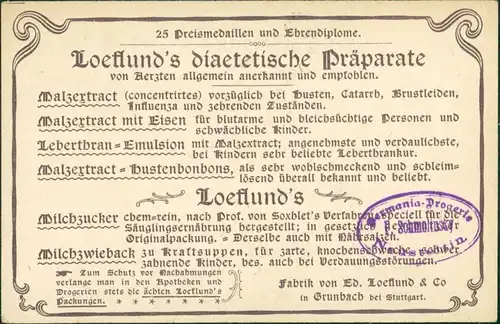 Venedig Venezia Gondel Werbekarte Loeflund Stuttgart Grunbach 1912