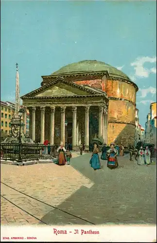 Rom Roma Il Pantheon Werbekarte Loeflund Stuttgart Grunbach 1912