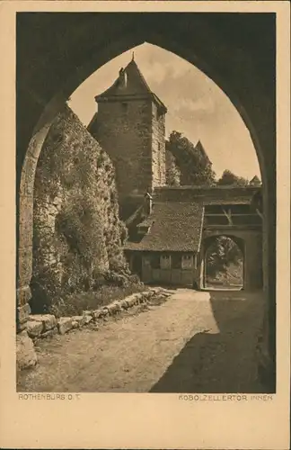 Ansichtskarte Rothenburg ob der Tauber Kobolzellertor Innen 1930