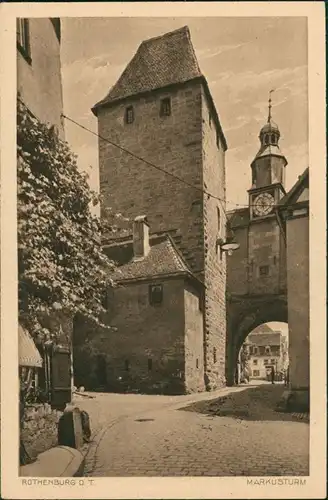 Ansichtskarte Rothenburg ob der Tauber Markusturm mit Uhr 1930