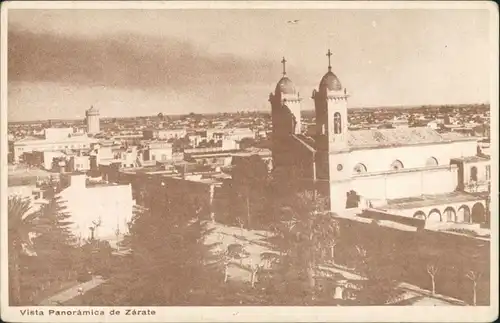 Zarate Zárate Vista Panoramica/Panorama Blick, Kirche, Teilansicht 1910
