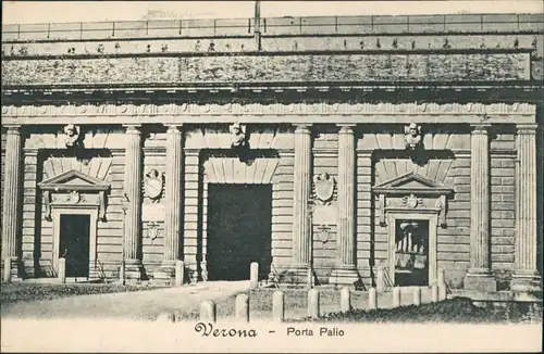 Verona Italia Porta Palio/Stadtteilansicht Gebäude mit Tor-Durchgang 1910