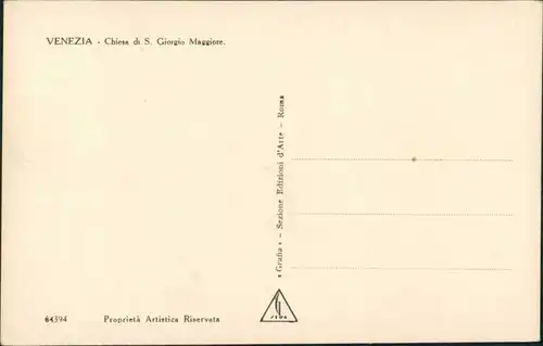 Venedig Venezia Italia - Chiesa di S. Giorgio Maggiore Gebäude Bauwerk  1930