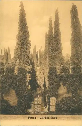 Verona Italia Giardino Giusti/Wohnhaus Eingang mit Garten Ansicht 1910