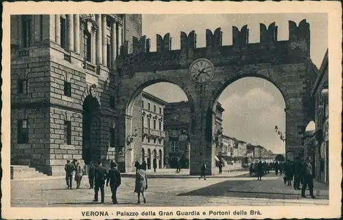 Verona Italia Palazzo della Gran Guardia Portoni della Bra/Torbogen Uhr 1925