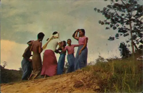 Bangladesh (Asien Folkdance Tribesmen Chittagong/Bangladesh Menschen Tanz 1960