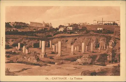 Karthago Le Théatre/Theater Ruinen antike alte Ausgrabungsstätte 1910