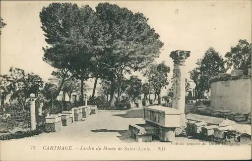 Karthago Carthage Jardin Musée de Saint-Louis/Museumsgarten, Park Museum 1910