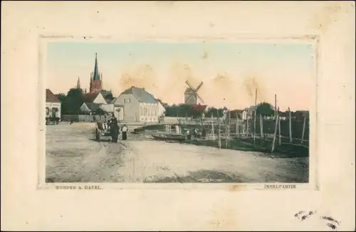 Werder (Havel) Straße, Inselpartie - Windmühle 1916 Passepartout