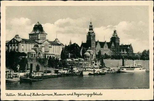 Postcard Stettin Szczecin Dampfer, Hakenterrasse, Regierung 1932