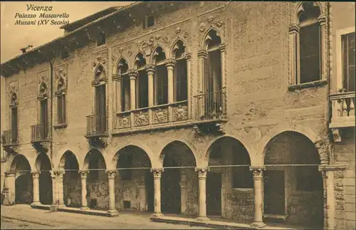 Cartoline Vicenza Palazzo Mascarello/Strassen Partie mit alter Villa 1910