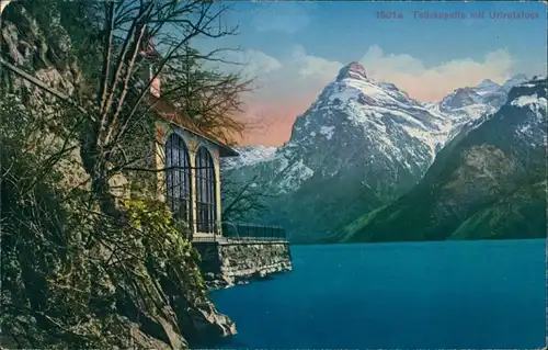 Sisikon Alpen (Allgemein) Tellskapelle Urirotstock verschneite Berge 1910