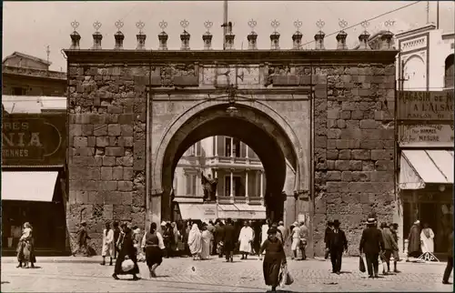 Tunis تونس La Porte de France Straßen-Ansicht Einheimische, Native Scene 1930