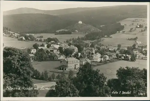 Markt Eisenstein Železná Ruda Panorama-Ansicht des Dorfes, Vogelschau-Perspektive 1940