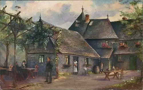 Braubach Marksburg Schenke Torwärterhaus Künstlerkarte (Prof. Bodo Ebhardt) 1920