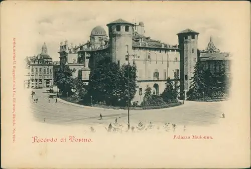 Turin Torino Ricordo di Torino Palazzo Madonna/Strassen Partie 1900