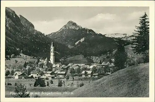 Pfronten (Allgäu) Panorama-Ansicht mit Blick Berg Sorgschrofen 1663m 1940