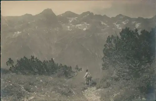 Alpen (Allgemein) Bergsteiger Alpen Wanderer Echtfoto-AK 1930 Privatfoto