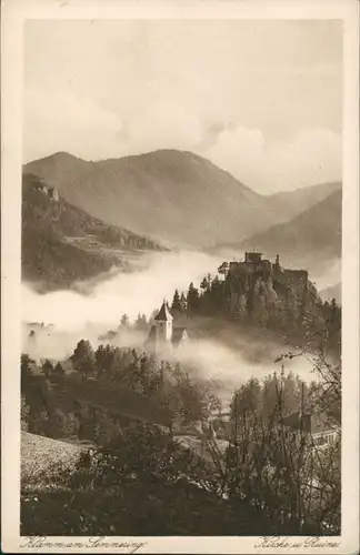 Semmering Panorama-Ansicht Klamm, Kirche Ruinen, Berg Fernansicht 1925