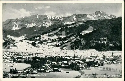 Garmisch-Partenkirchen  Winter Wettersteingebirge Alpen Berge 1942