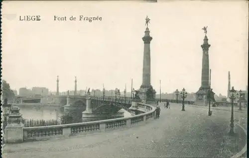 Lüttich Luik Lîdje Pont de Fragnée/Straßen Partie Brücke, Brücken-Bauwerke 1910