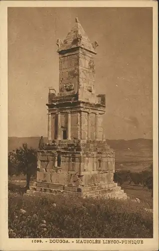 Dougga Dougga (Beja) Mausolée Libyco-Punique/Mausoleum, Grab-Denkmal 1910