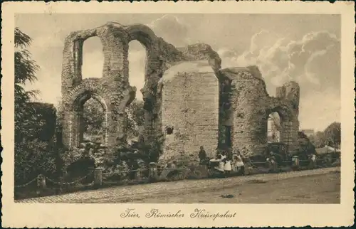 Ansichtskarte Trier Röm. Kaiserpalast posierende Kinder vor Ruine 1920