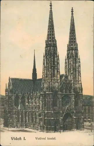 Postcard (Wien) Vídeň Votivni Kostel, Kathedrale, Kirche, Church 1911