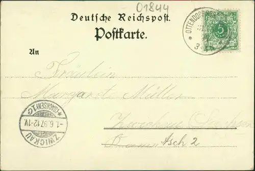 Litho AK Hohwald (Sachsen) Hohwaldschänke (b. Neustadt Sebnitz) 1897
