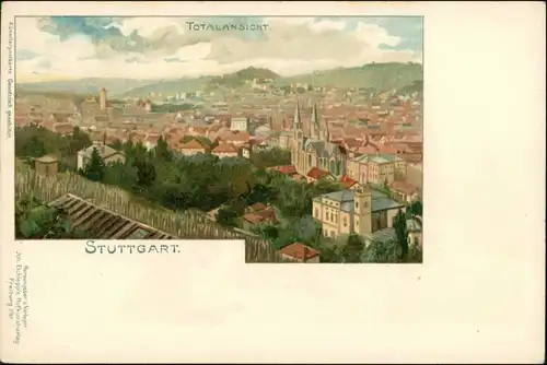 Ansichtskarte Stuttgart Stadt - Künstlerkarte 1907